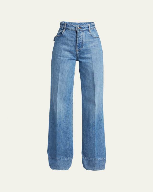 Wide Leg Denim Trousers